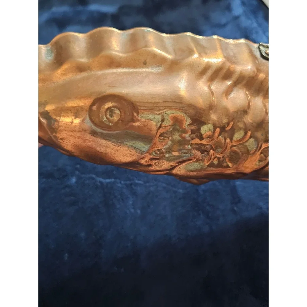 Vintage Copper Fish Mold Decorative Wall Hanging Kitchen Decor Rustic Farmhouse